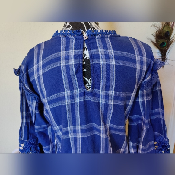 Free People darling Diana blur and whote pace top in Navy (XS) 💙❤️ - Picture 7 of 17